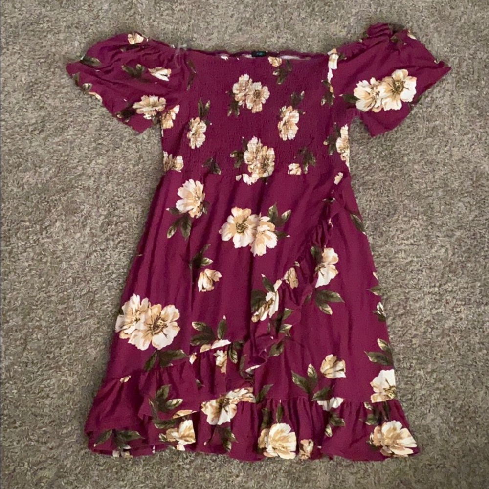 Maroon Floral Dress